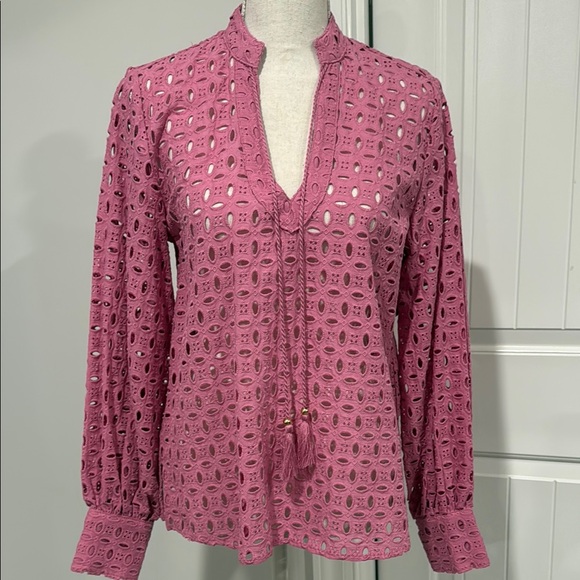 INC International Concepts Tops - Elegant Pink Eyelet Women's Top